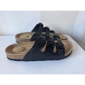 Cloudair Womens Slip On Sandal New Buckle Strap Adjustable Cork Footbed Size 11